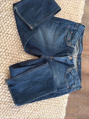 Vintage Men’s Slim Straight Jeans in Dark Blue Denim